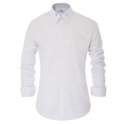 PAUL JONES Men's Regular Fit Point Collar Casual Shirts(Collar Stays Included) - Shirts - $9.99 