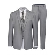 PAUL JONES Men's Slim Fit One Button 3-Piece Dress Suit Blazer Coat Tux Vest & Pants - Sakkos - $66.99  ~ 57.54€