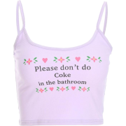 PLEASE DON'T DO COKE IN THE BATHROOM TOP - Coletes - $15.99  ~ 13.73€