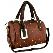 PRITA Studded Faux Crocodile Top Double Handle Doctor Style Bowler Shopper Tote Handbag Satchel Purse Shoulder Bag Brown - Hand bag - $27.50 