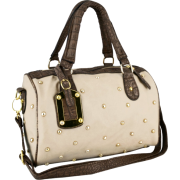 PRITA Studded Faux Crocodile Top Double Handle Doctor Style Bowler Shopper Tote Handbag Satchel Purse Shoulder Bag Cream - Hand bag - $27.50 