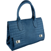 PRIYA Crocodile Embossed Double Handles Shopper Office Tote Shoulder Bag Handbag Satchel Purse Dark Blue - Hand bag - $29.50 