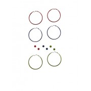 Painted Hoop and Stud Earrings Set - Kolczyki - $3.99  ~ 3.43€