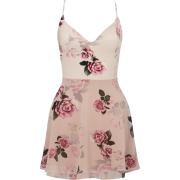 Pale-Pink Floral Dress - ワンピース・ドレス - 