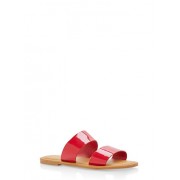 Patent Leather Double Band Slide Sandals - Sandale - $12.99  ~ 11.16€