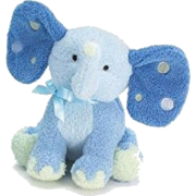 Patrick Plush Elephant Rattle Blue 5-1/2 - Items - $11.99 