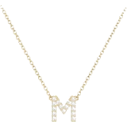 Pavé M Initial Necklace - Uncategorized - £299.00  ~ 337.90€