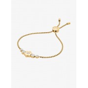 Pave Gold-Tone Floral Slider Bracelet - Bransoletka - $85.00  ~ 73.01€