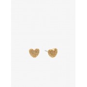 Pave Gold-Tone Heart Stud Earrings - Brincos - $65.00  ~ 55.83€