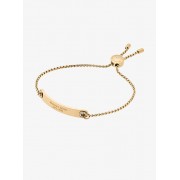 Pave Gold-Tone Logo Plaque Slider Bracelet - Bracelets - $85.00 