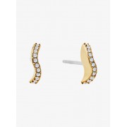 Pave Gold-Tone Wave Stud Earrings - Brincos - $45.00  ~ 38.65€