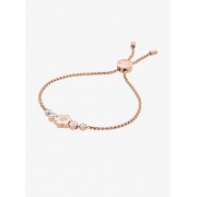 Pave Rose Gold-Tone Floral Slider Bracelet - Bracelets - $85.00 