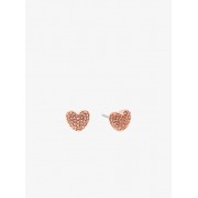 Pave Rose Gold-Tone Heart Stud Earrings - Kolczyki - $65.00  ~ 55.83€