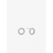 Pave Silver-Tone Circle Stud Earrings - Orecchine - $75.00  ~ 64.42€