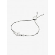 Pave Silver-Tone Floral Slider Bracelet - Bracelets - $85.00 