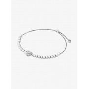 Pave Silver-Tone Heart Slider Bracelet - Bracelets - $85.00 