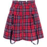 Personality zipper A-line skirt - Skirts - $27.99 