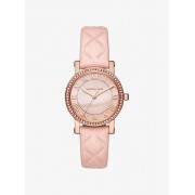 Petite Norie Pave Rose Gold-Tone And Leather Watch - Satovi - $195.00  ~ 167.48€