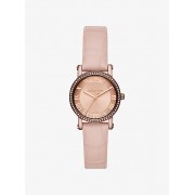 Petite Norie Pave Sable-Tone Embossed Leather Watch - Ure - $195.00  ~ 167.48€