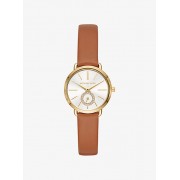 Petite Portia Gold-Tone Leather Watch - Zegarki - $150.00  ~ 128.83€