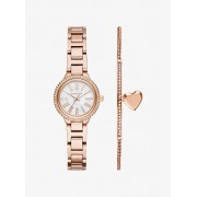 Petite Taryn Rose Gold-Tone Watch And Bracelet Set - Zegarki - $365.00  ~ 313.49€