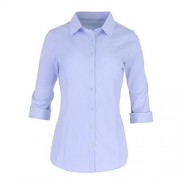 Pier 17 Women’s Button Down Shirts Tailored 3/4 Sleeve Shirt, Stretchy Material - Camisa - curtas - $12.95  ~ 11.12€