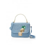 Pineapple Sequin Denim Crossbody Bag - Hand bag - $12.99 