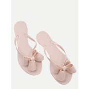 Pink Bow Detail Flip Flops - Sandals - $24.00 