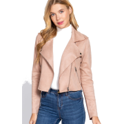 Pink Long Slv Biker Faux Suede Short Jacket - Куртки и пальто - $40.15  ~ 34.48€