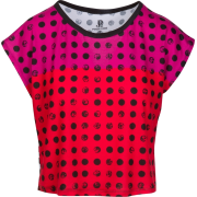 Pink Red Polka Dot Box Cut Flowy Tee - T-shirts - $46.00 