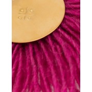 Pink Wool Fan Earrings - Background - 