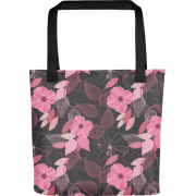 Pink and Black Floral Tote bag - Kleine Taschen - $25.00  ~ 21.47€