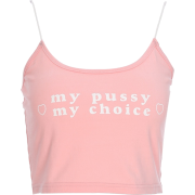 Pink basic printing letter love camisole - Coletes - $19.99  ~ 17.17€