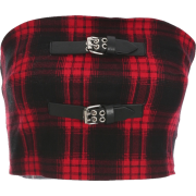 Plaid leather buckle personality body tu - Coletes - $19.99  ~ 17.17€