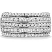 Platinum Plated Sterling Silver Round Diamond Fashion Band Ring (1 cttw) - Anillos - $249.00  ~ 213.86€