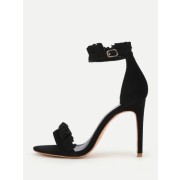 Pleated Trim Design Two Part Heeled Sandals - Сандали - $32.00  ~ 27.48€