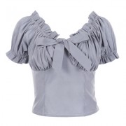 Pleated wavy side short sleeve luminous - Košulje - kratke - $25.99  ~ 165,10kn