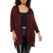 Plus Size Marled Knit Open Front Cardigan - Swetry na guziki - $12.99  ~ 11.16€