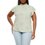 Plus Size Smocked Neck Top - Top - $16.99  ~ 107,93kn