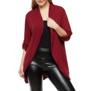 Plus Size Tabbed Sleeve Drape Front Cardigan - Puloverji - $7.99  ~ 6.86€