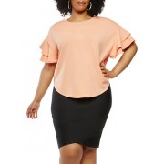 Plus Size Tiered Sleeve Top - Top - $14.99  ~ 12.87€