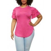 Plus Size Tiered Sleeve Top - Top - $14.99 