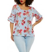Plus Size Tiered Sleeve Top - Top - $14.99 