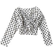 Polka Dot Long Sleeve Chiffon Shirt - Košulje - kratke - $25.99  ~ 165,10kn