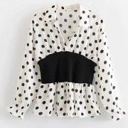 Polka dot fight receiving waist shirt - Košulje - kratke - $27.99  ~ 177,81kn