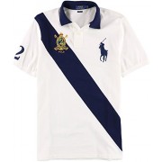 Polo Ralph Lauren Men's Classic Fit Big Pony Banner Stripe Polo Shirt White Navy - Košulje - kratke - $89.94  ~ 571,35kn