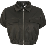 Polo collar zip short-sleeved shirt T-sh - Jacket - coats - $25.99 