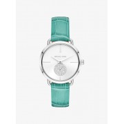 Portia Silver-Tone Embossed Leather Watch - Satovi - $195.00  ~ 167.48€