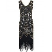 PrettyGuide Women Flapper Dress 1920s Gatsby Art Deco Fringed Sequin Cocktail Dress - Kleider - $19.99  ~ 17.17€