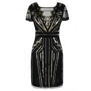 PrettyGuide Women Flapper Dress Sequin Inspired Cocktail Gatsby Dress - Dresses - $36.99 